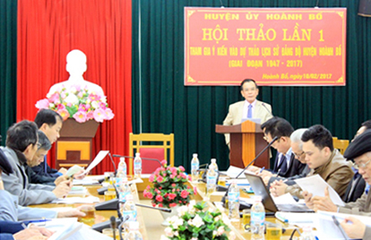 Huyện ủy Hoành Bồ: Hội thảo lần 2 Tham gia ý kiến vào bản sơ thảo cuốn Lịch sử Đảng bộ huyện Hoành Bồ 1947 – 2017